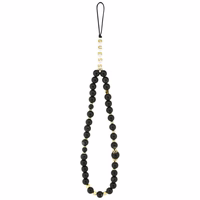 GUESS dėklas telefonui IPHONE 17 Pro, suderinamas su MagSafe GUHMP17LP4TSDPPSK (4G PU su dirželiu ir trikampiu logotipu), juodas