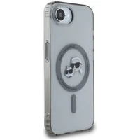 Karl Lagerfeld IML metalinis Karl & Choupette galvų Magnetinis dėklas telefonui iPhone 16e - juodas