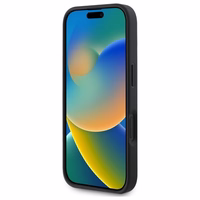 Guess bijūno užrašas magnetinis dėklas telefonui iPhone 16 - juoda