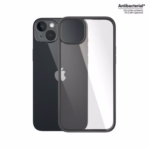 PanzerGlass ClearCase antibakterinis dėklas telefonui iPhone 14 Plus / 15 Plus - skaidrus ir juodas