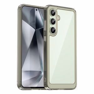 Kosmoso dėklas su gelio rėmu Samsung Galaxy S24 FE - permatomas juodas