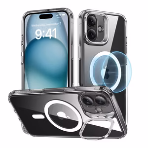 ESR Classic Hybrid dėklas (HaloLock) su stovu iPhone 16 Plus (skaidrus)