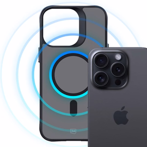 3mk Dūminis Magnetinis dėklas su MagSafe iPhone 15 Pro - Pusiau skaidrus