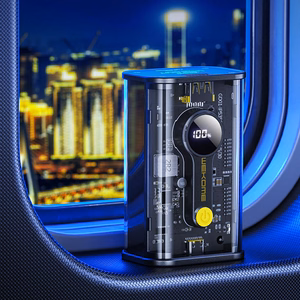 WEKOME WP-333 Vanguard Series išorinė baterija, 10000 mAh, PD 20 W + QC 22,5 W, juoda ir skaidri