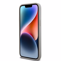 DKNY Odinis mono juosta ir metalinis logotipas dėklas telefonui iPhone 14 Pro Max - smėlio