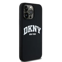 DKNY Skystas silikoninis dėklas MagSafe iPhone 15 Pro Max su balto logotipo spauda - juodas (m)