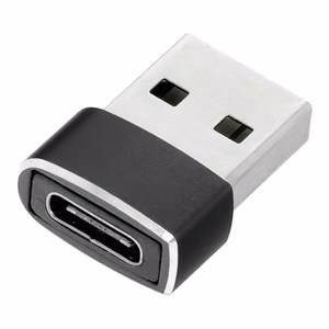 USB-C (female) į USB-A (male) adapteris, juodas