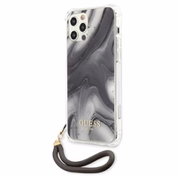 Guess GUHCP12LKSMAGR iPhone 12 Pro Max 6.7" pilkas/pilkas kietas dėklas Marble kolekcija