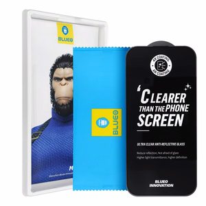 5D Mr. Monkey Glass apsauginis stiklas, skirtas Apple iPhone 18 Pro, Strong Premium Ultra Clear AR, spalva – juoda