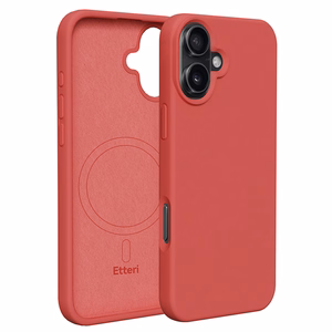 "Etteri" silikoninis magnetinis dėklas "iPhone 16 Plus" 6,7" avietinis