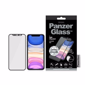 PanzerGlass E2E Super+ apsauginis stiklas su kameros dangteliu su Swarovsky kristalu iPhone XR / 11 - su juodu rėmeliu