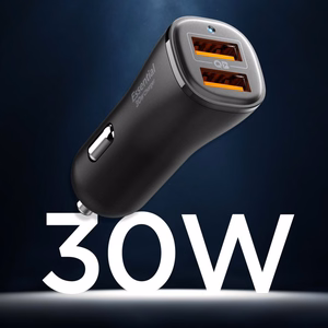 Spigen Essential EV302 2 jungčių 30W automobilinis įkroviklis juodas