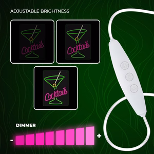 Neon PLEXI LED COCKTAILS rožinis žalias FPNE02X Forever Light