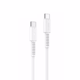 YESIDO LAIDAS CA154 PD 60W TYPE-C/TYPE-C 1M PVC 3A baltas