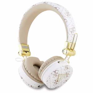 Guess Bluetooth ENC GUBH70E4PTMH ant ausų ausinės baltos 4G trikampė apvalios formos