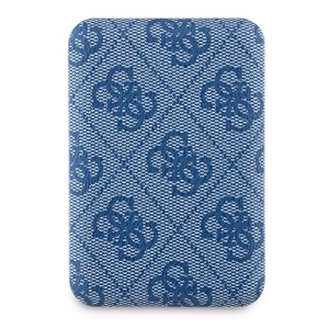 Guess Powerbank inductive 15W GUPB5FP4EMGB 5000mAh blue/blue 4G Leather Metal Logo MagSafe