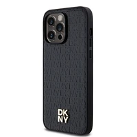 DKNY Odinis raštas metalo logotipas MagSafe dėklas telefonui skirtas iPhone 13 Pro Max - juodas