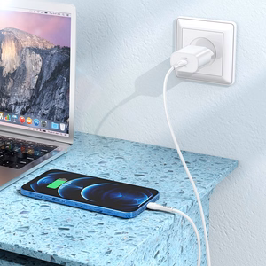 Įkroviklis Hoco N22 25W USB-C + USB-C to Lightning cable 1.0m baltas