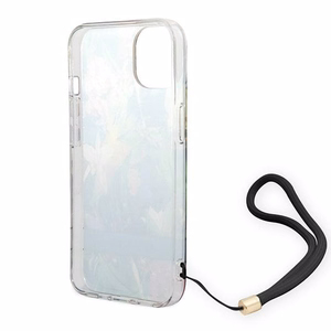 Guess GUOHCP14SHFLSB iPhone 14 6.1 "mėlynas/mėlynas kietas dėklas Gėlių dirželis