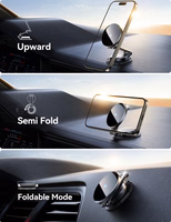 Belaidis automobilinis įkroviklis-laikiklis Joyroom (JR-ZS408) (MagSafe 15W) tvirtinamas ant konsolės/lango juodas