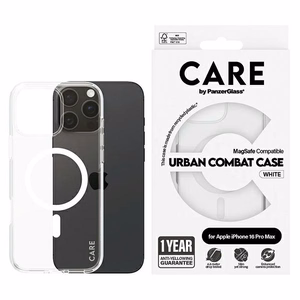 CARE by PanzerGlass Flagmano dėklas telefonui iPhone 16 Pro Max 6.9" baltas/baltas Magnetinis 1340