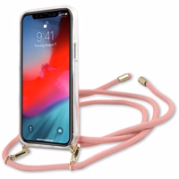 Guess Script Vintage iPhone 12 Pro Max 6.7" dėklas - rožinė