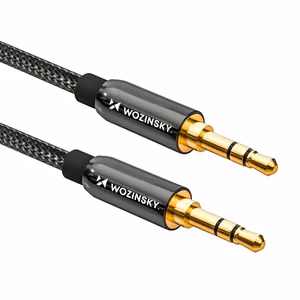 Wozinsky universalus mini jack kabelis 2x AUX kabelis 1.5m juodas