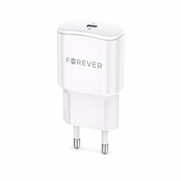 "Forever TC-01-20C PD QC įkroviklis 1x USB-C 20W, baltas