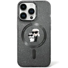 Karl Lagerfeld KLHMN61HGKCNOK iPhone 11 / Xr 6.1" juodas/juodas kietas dėklas Karl&Choupette Blizgučiai Magnetinis