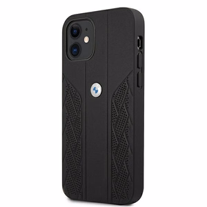 BMW Odinis išlenktas perforuotas dėklas iPhone 12 mini - juodas