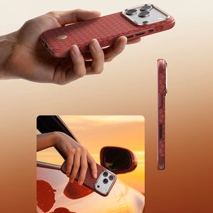 Benks ArmorGrid Edge X9 Air Navigator kevlaro dėklas (C.K.FL.AP.RD.X069) iPhone 18 Pro/17 Pro, raudonas (Sawy Red)