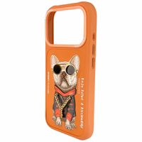 Nimmy Glasses Cool Dog iPhone 17 Pro deklas - oranzinis