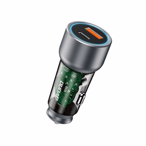 Dudao R4T 25W USB-A / USB-C automobilinis įkroviklis - pilkas