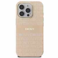 DKNY Kartojamas tekstūros raštas ir juosta magnetinis iPhone 16 Pro dėklas - rožinis