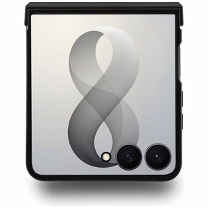 Juodas „Guess 4G Classic MagSafe“ dėklas, skirtas „Samsung Galaxy Z Flip8“