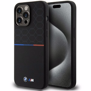 BMW M Silikoninis raštuotas Magnetinis dėklas telefonui iPhone 15 Pro Max - juodas