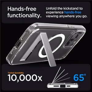 Spigen Ultra Hybrid S Magnetinis dėklas telefonui su stovu iPhone 15 Pro - Skaidrus