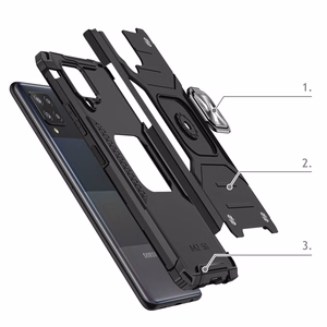 Wozinsky Ring Armor dėklas su stovu tvirtas apsauginis dangtelis Samsung Galaxy A42 5G raudonas