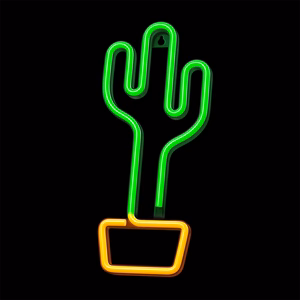 Neon LED Light CACTUS oranžinis žalias Bat + USB FLNE02 Forever Light