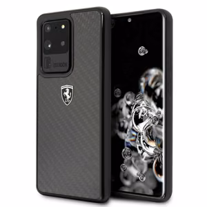 Ferrari Carbon Heritage dėklas telefonui Samsung Galaxy S20 Ultra - juodas