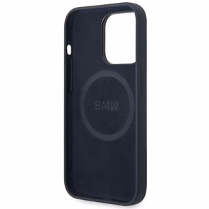 Dėklas telefonui BMW BMHMP14XSILNA iPhone 14 Pro Max 6.7 - mėlynas silikoninis logotipas MagSafe