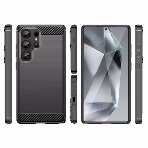 Samsung Galaxy S25 Ultra - anglies pluošto dėklas – juodas