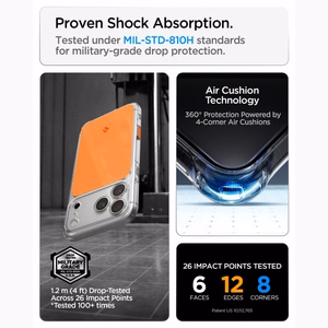 Spigen Ultra Hybrid MagSafe dėklas iPhone 18 Pro / 17 Pro, oranžinis
