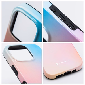 FORCELL F-PROTECT Mirage, karinio lygio dėklas su MagSafe, suderinamas su IPHONE 15 PRO MAX rožinė mėlyna