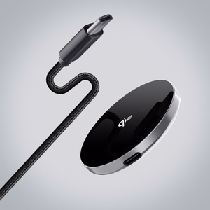 FORCELL F-ENERGY Smart Charge Qi2 15W belaidis įkroviklis su 150cm nuimamu kabeliu suderinamas su MagSafe sidabrinis