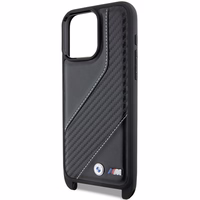 BMW M Edition Carbon Stripe & Strap dėklas telefonui iPhone 15 Pro - juodas