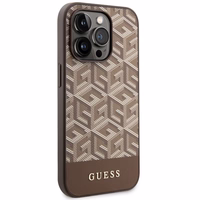 Guess GUHMP14XHGCFSEW iPhone 14 Pro Max 6.7" rudas/rudas kietas dėklas GCube Stripes MagSafe
