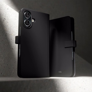 Puro Wallet nuimamas magnetinis 2in1 PU odos dėklas su atvartu ir pinigine iPhone 16 - juodas