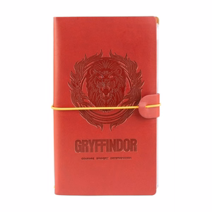 Harry Potter Gryffindor odinė kelioninė užrašinė, 12 × 19,6 cm, raudona