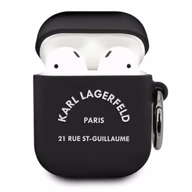 KARL LAGERFELD KLACA2SILRSGBK AIRPODS dėklas juodas /juodas silikoninis RSG